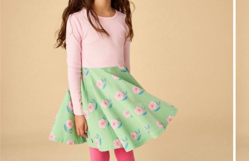 NWT Tea girls, cherry blossom print mix, twirl dress